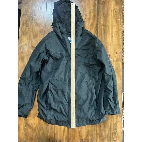 Columbia Jackets & Blazers - Columbia Womens Black Hooded Rain Jacket Mesh Lined Windbreaker Full Zip Outdoor